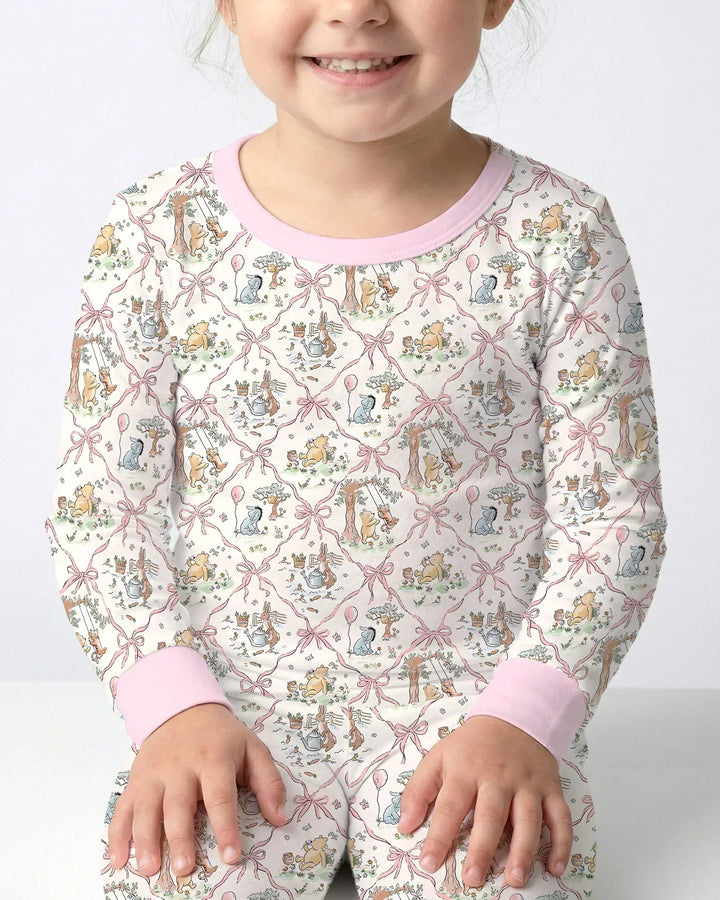 Spring Meadow Friends Bamboo Two Piece Long Sleeve Pajama Set