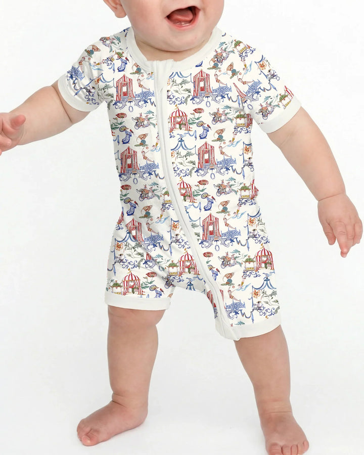 Vintage Lousiana Circus Toile Family Matching  Bamboo Shorty Zippy