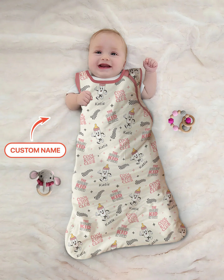 Custom Name Cool Club Daddy & Me Matching Bamboo Sleep Bag