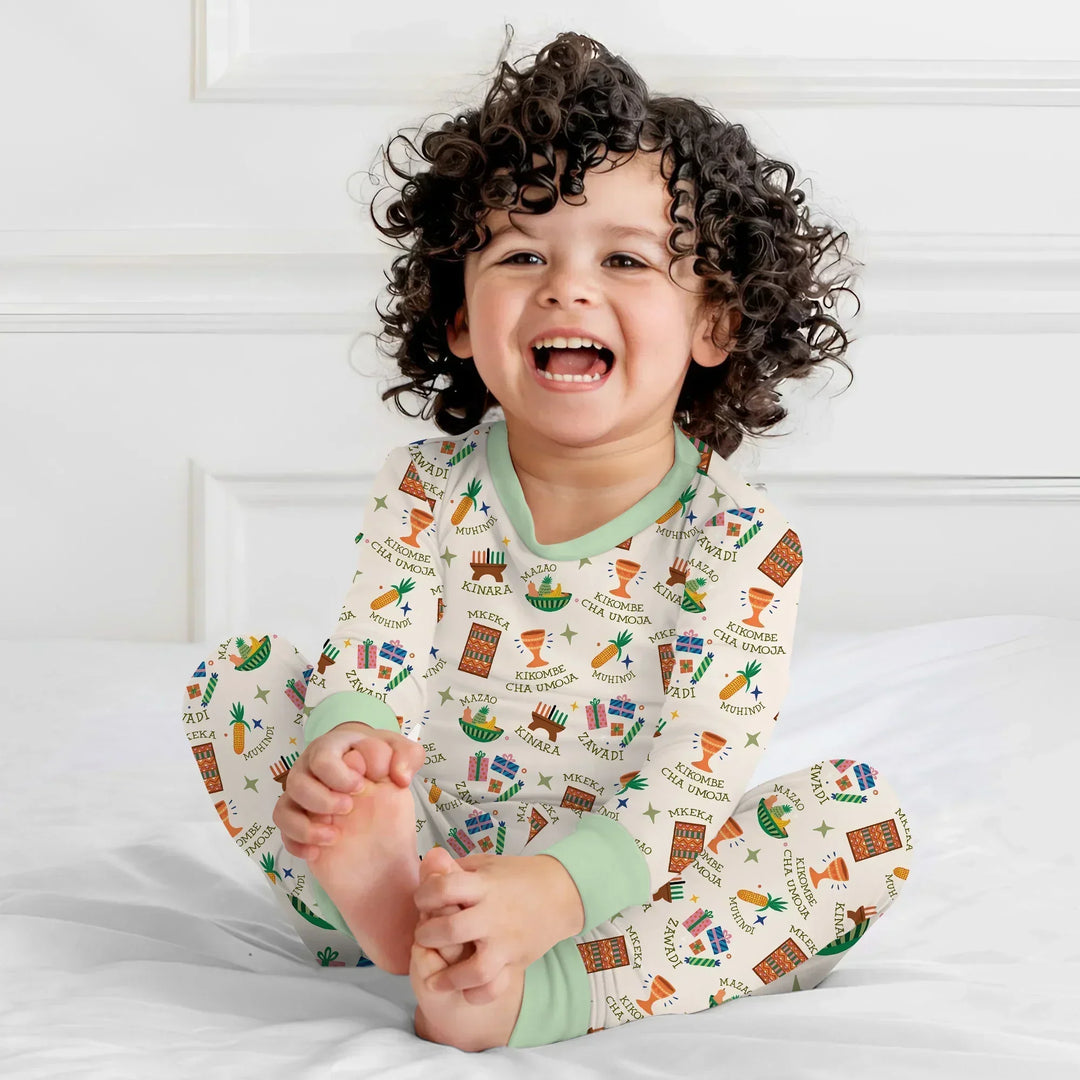 Kwanzaa Spirit Bamboo Two Piece Long Sleeve Pajama Set