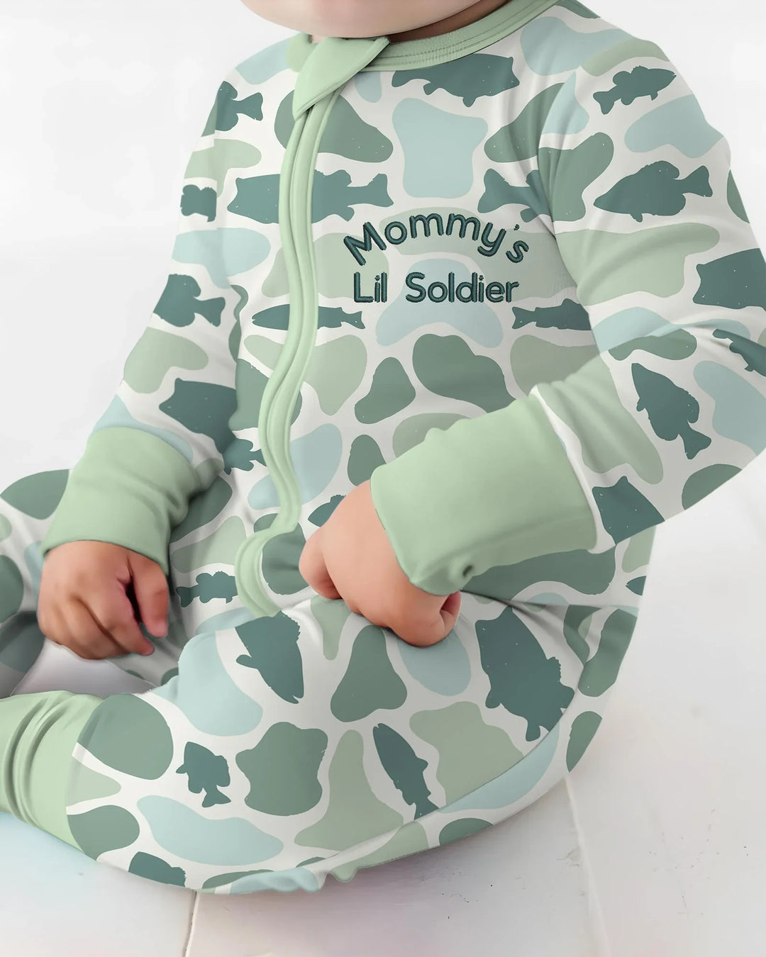 Lil Soldier Embroidered Bamboo Convertible Zippy