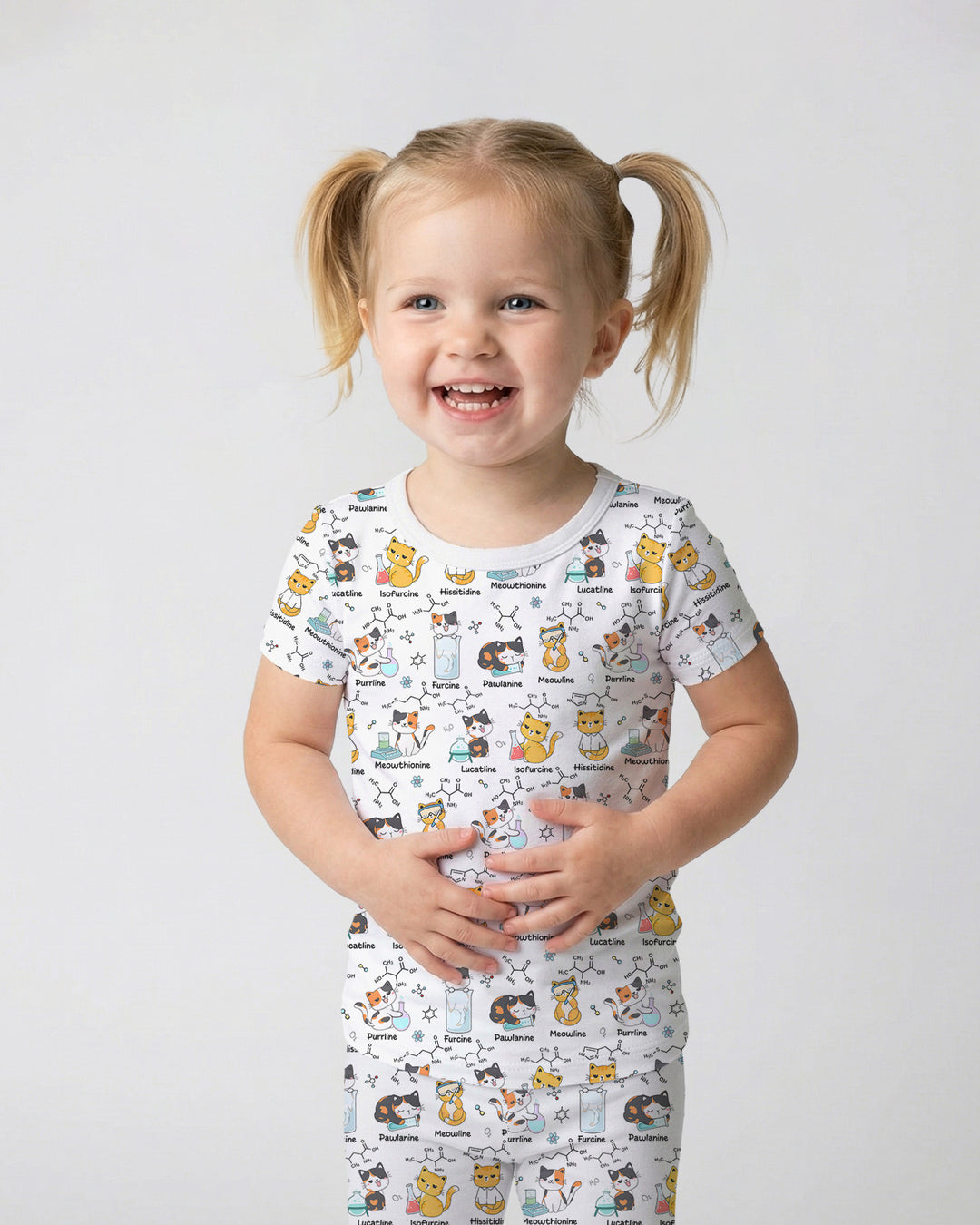 Biochemistry Cat Bamboo Two Piece Short Sleeve Pajama Set