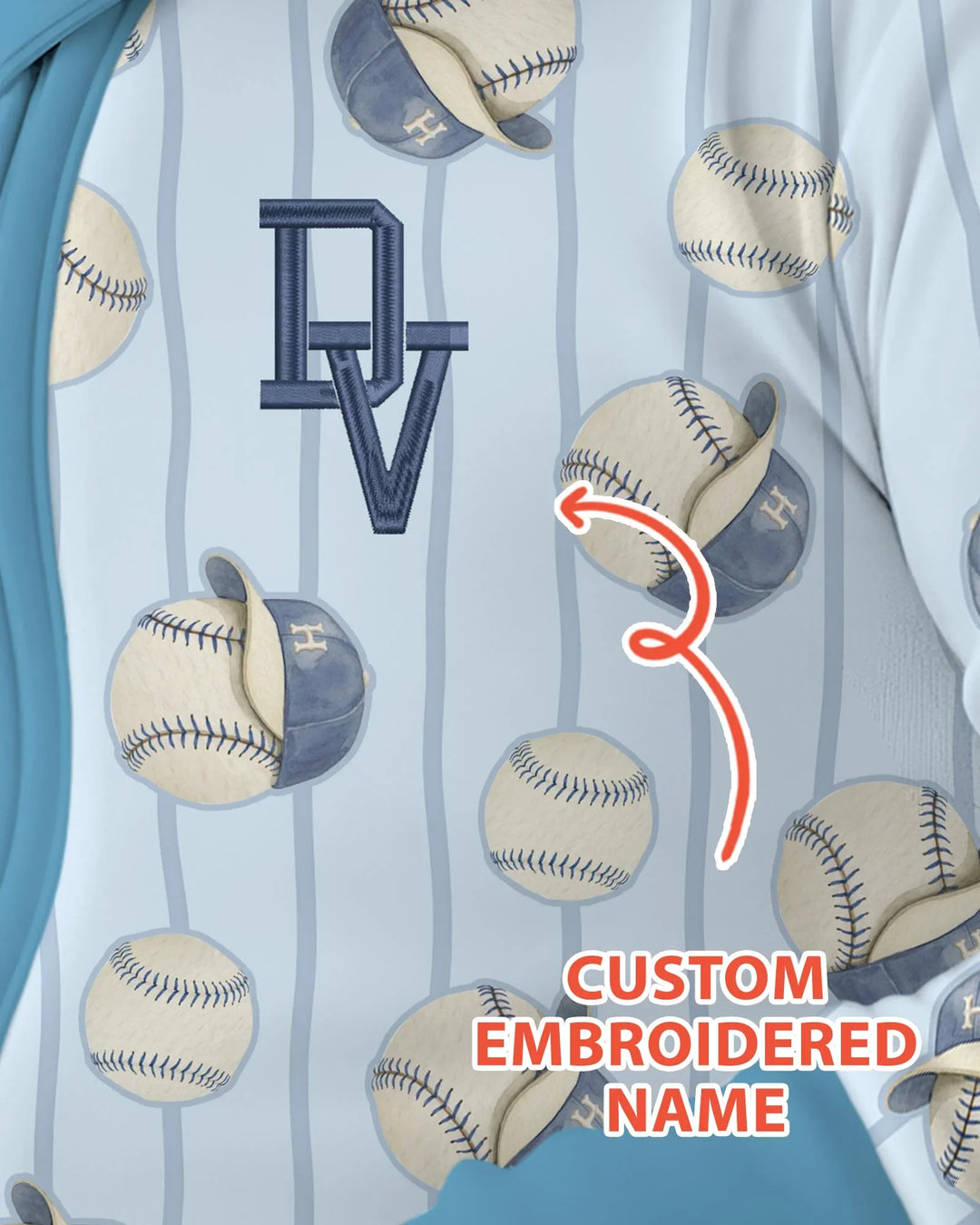 Custom Embroidered Baseball Bamboo Convertible Zippy
