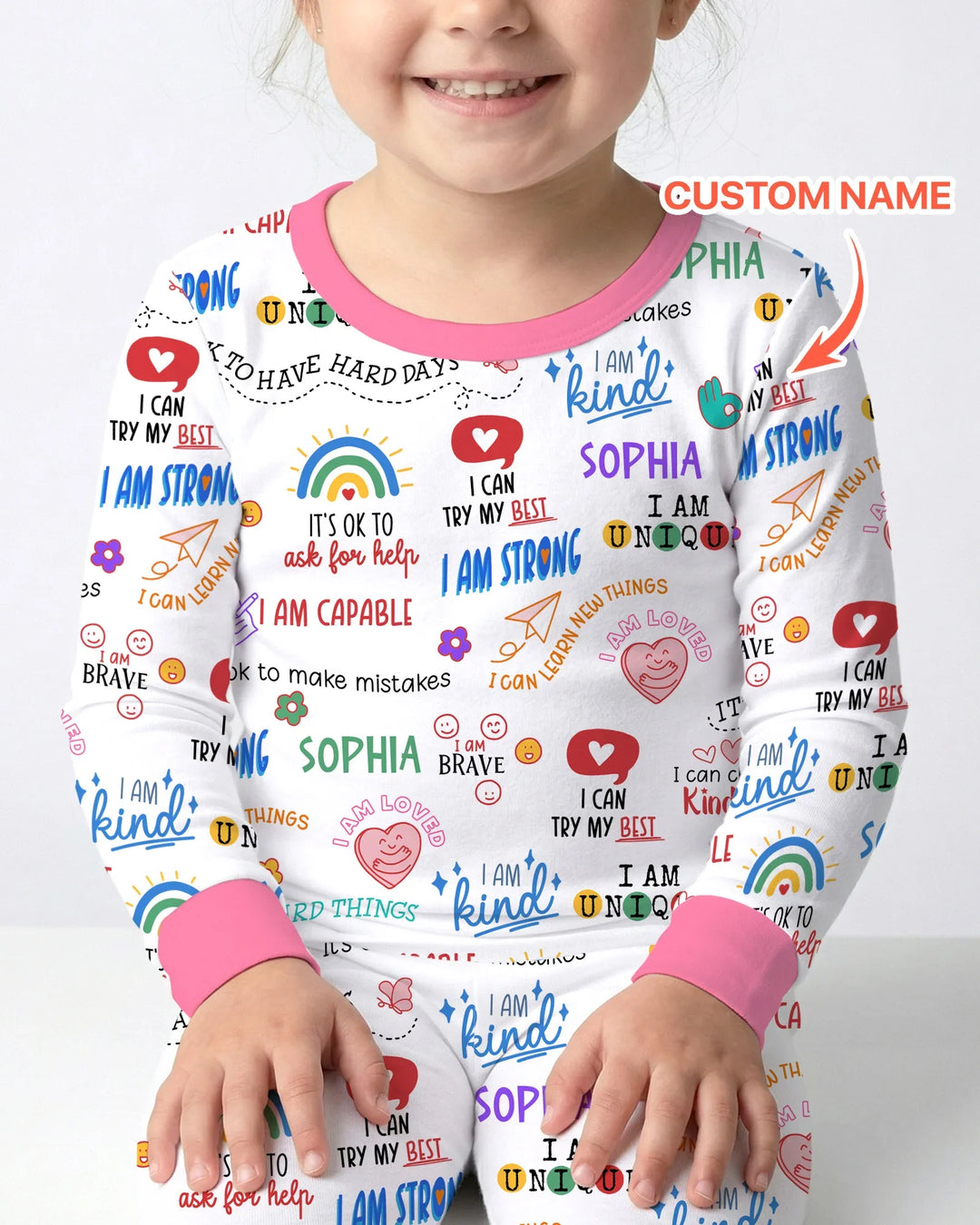 Daily Affirmations Matching Mommy & Baby Bamboo Two Piece Long Sleeve Pajama Set