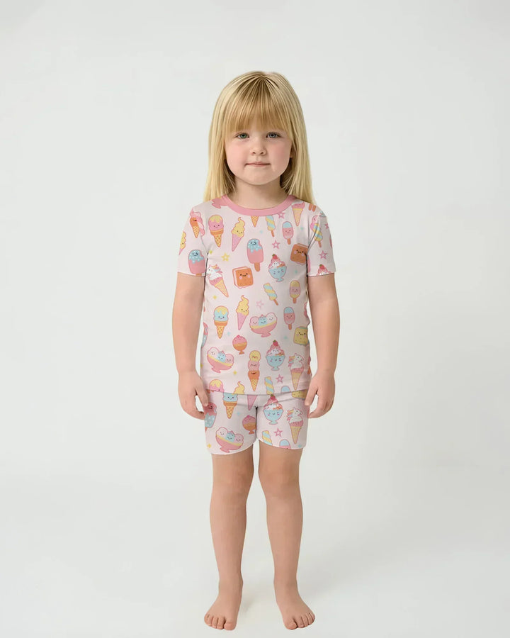 American Ice cream Bamboo Two Piece Short Sleeve Shorts Pajama Set