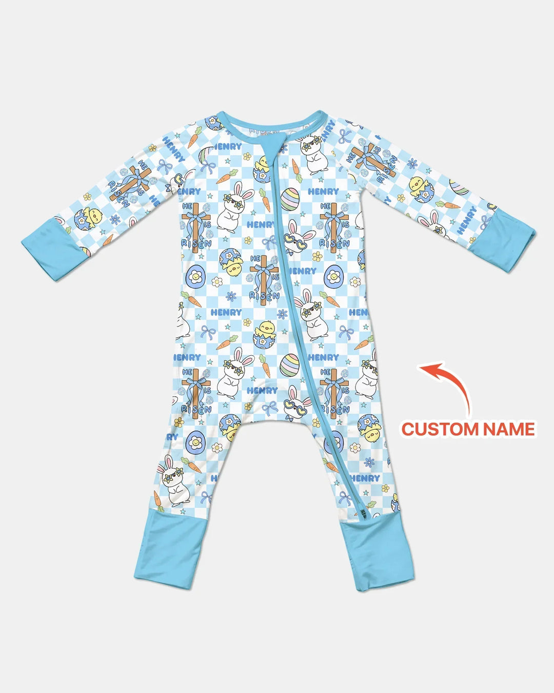 Custom Name Retro Easter Bamboo Convertible Zippy