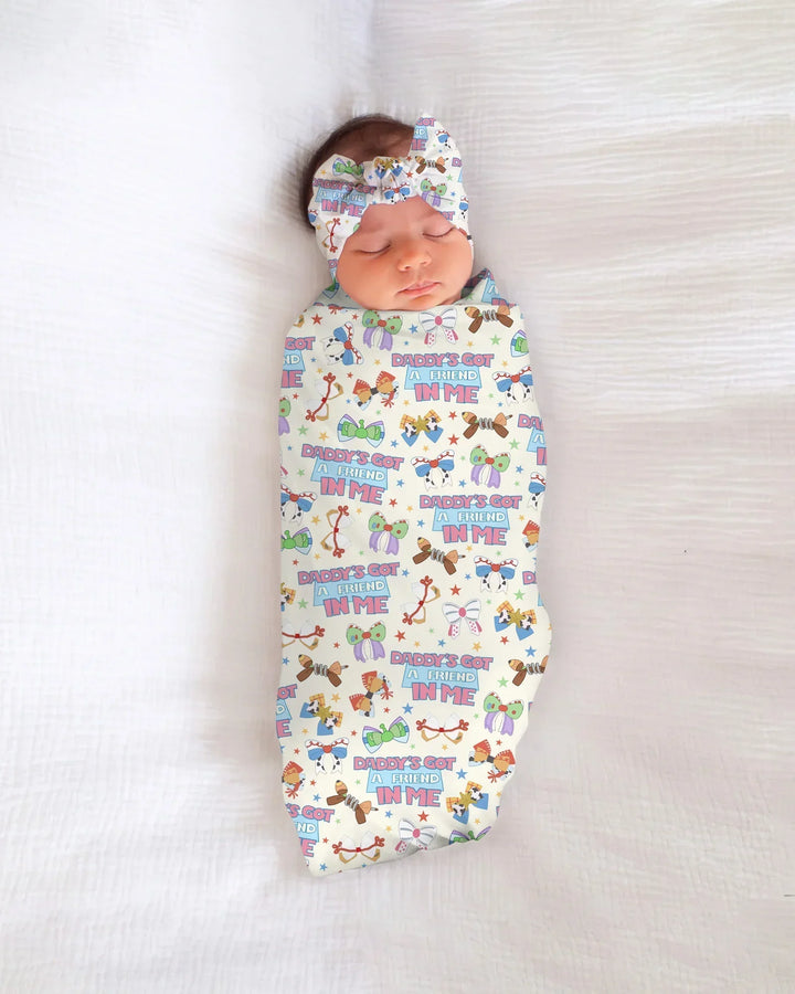 Daddy's Got A Friend In Me swaddle blanket