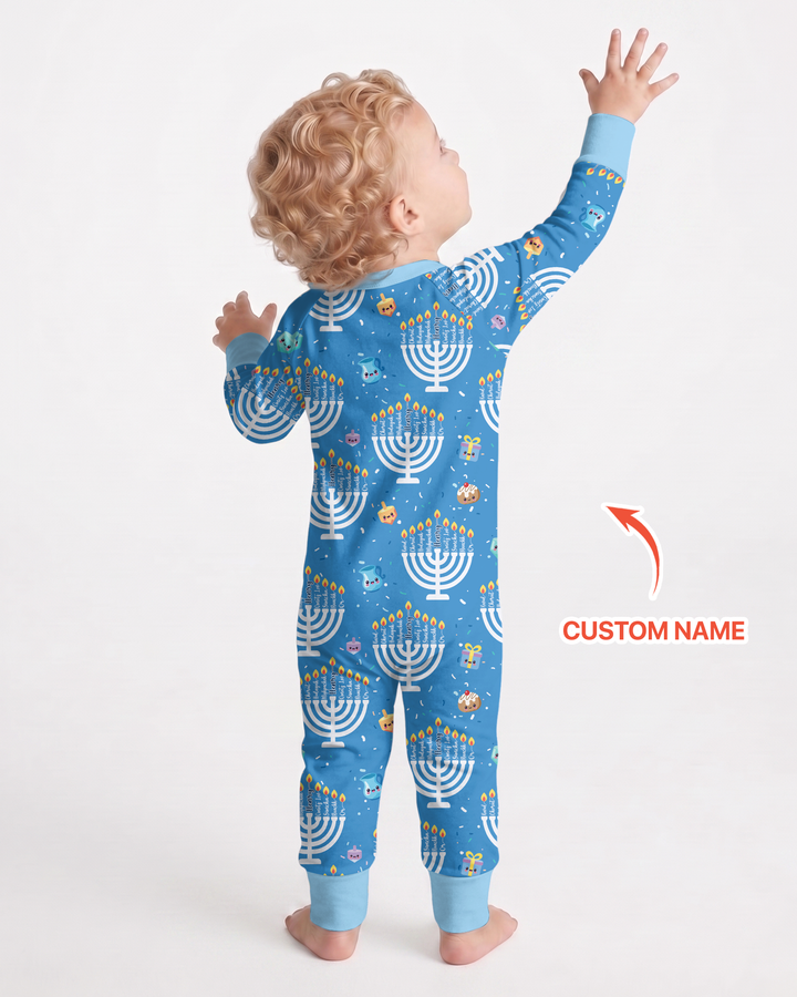 Custom Name Hannukkah Menorah Family Matching Bamboo Convertible Zippy