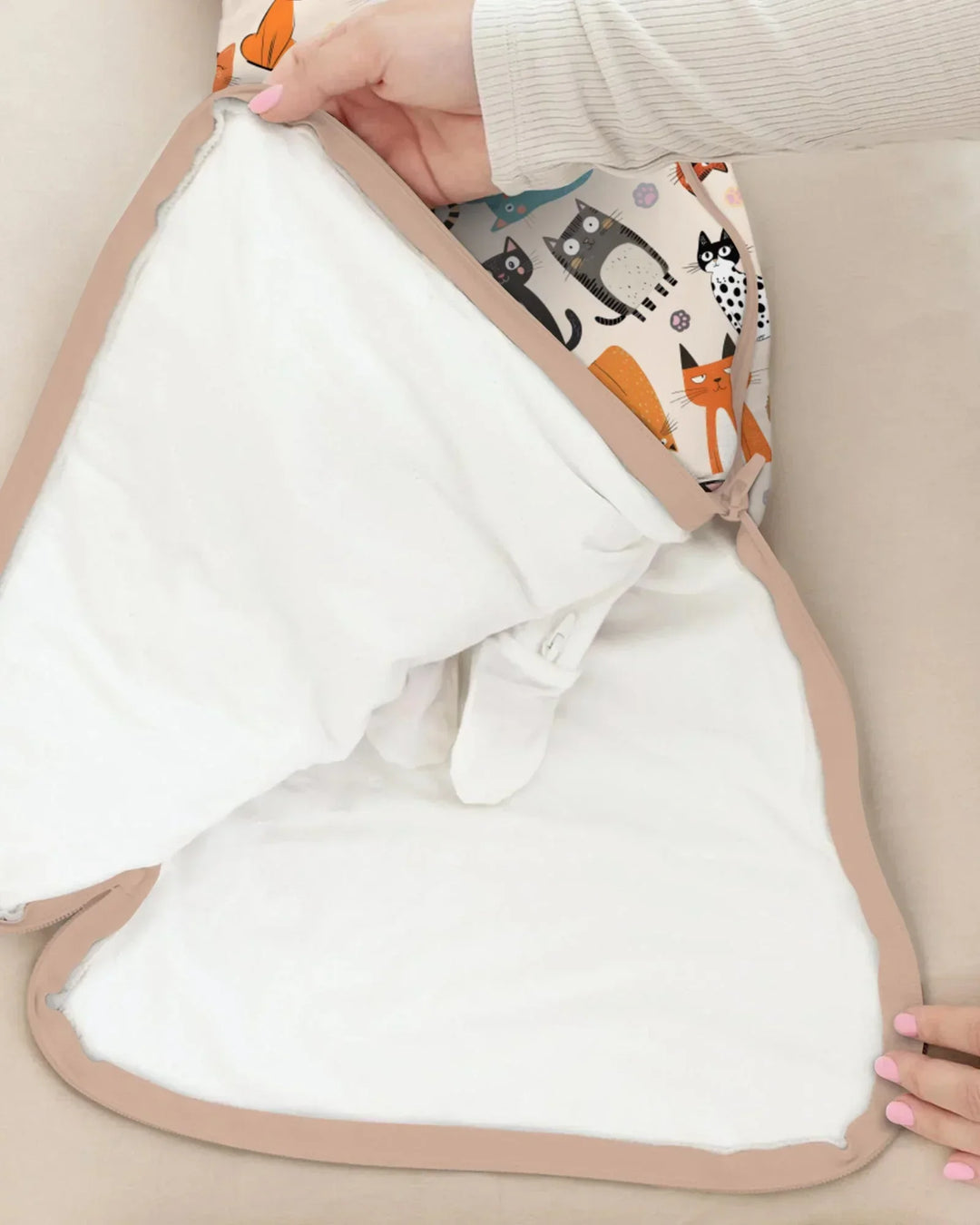 Goofy Mischief Cat Family Matching Bamboo Sleep Bag