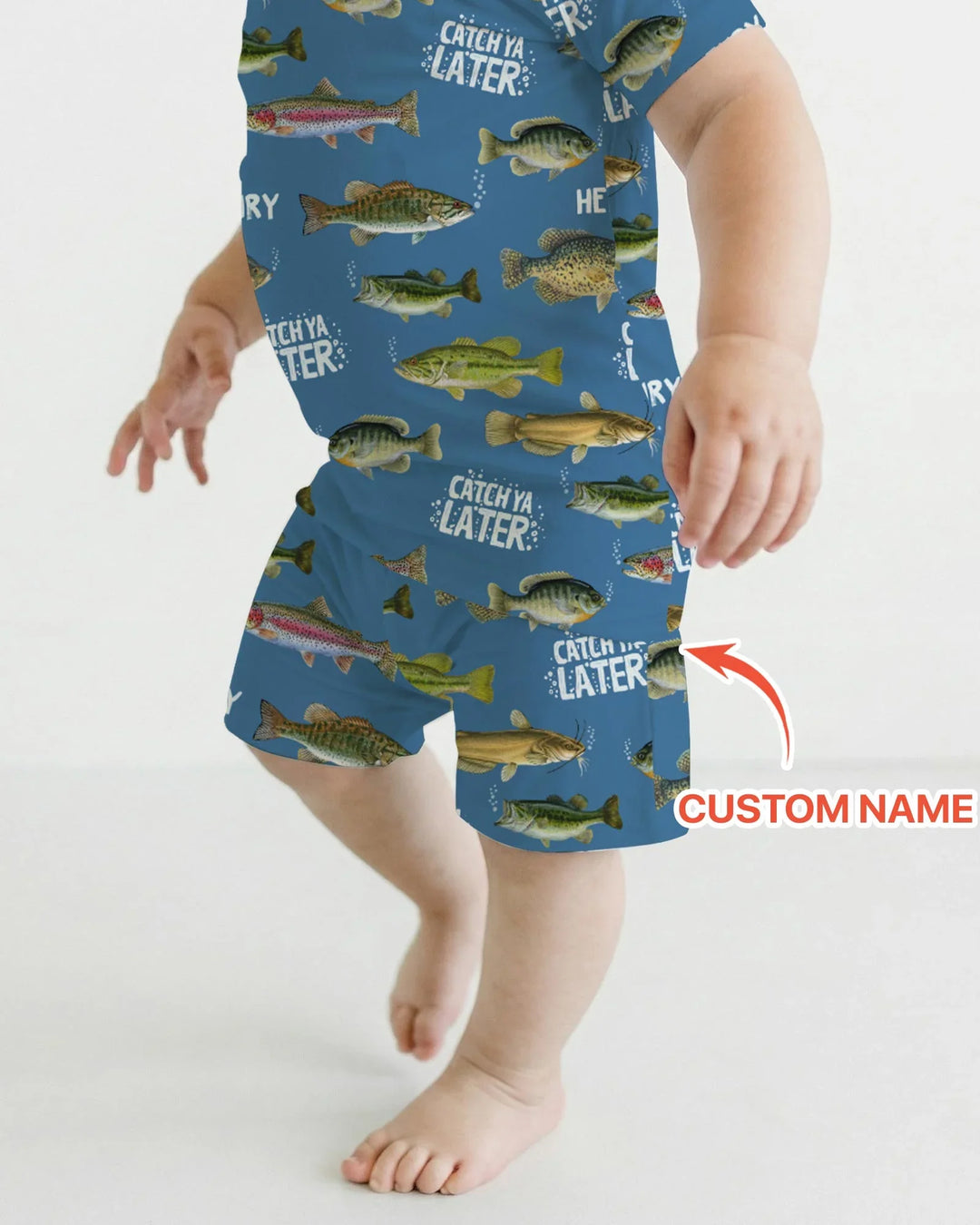 Catch Ya Later Matching Daddy & Me Bamboo Two Piece Short Sleeve Shorts Pajama Set