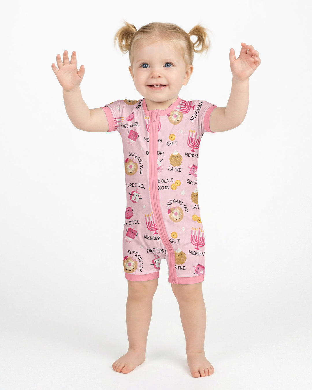 Family Hanukkah Matching Bamboo Shorty Zippy