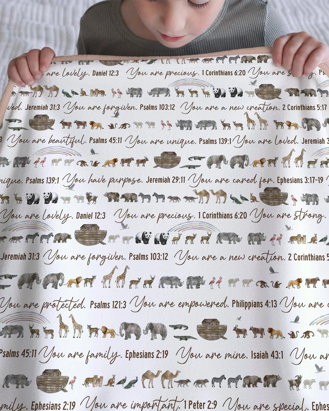 Biblical Noah's Ark Bamboo Blanket