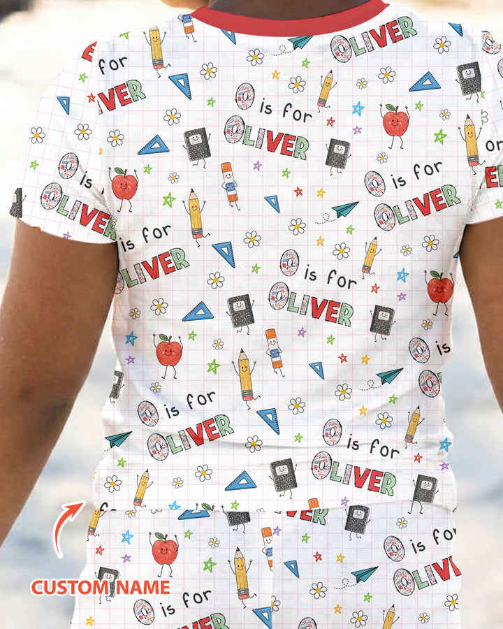 CUSTOM Template Bamboo Two Piece Short Sleeve Pyjamas Set