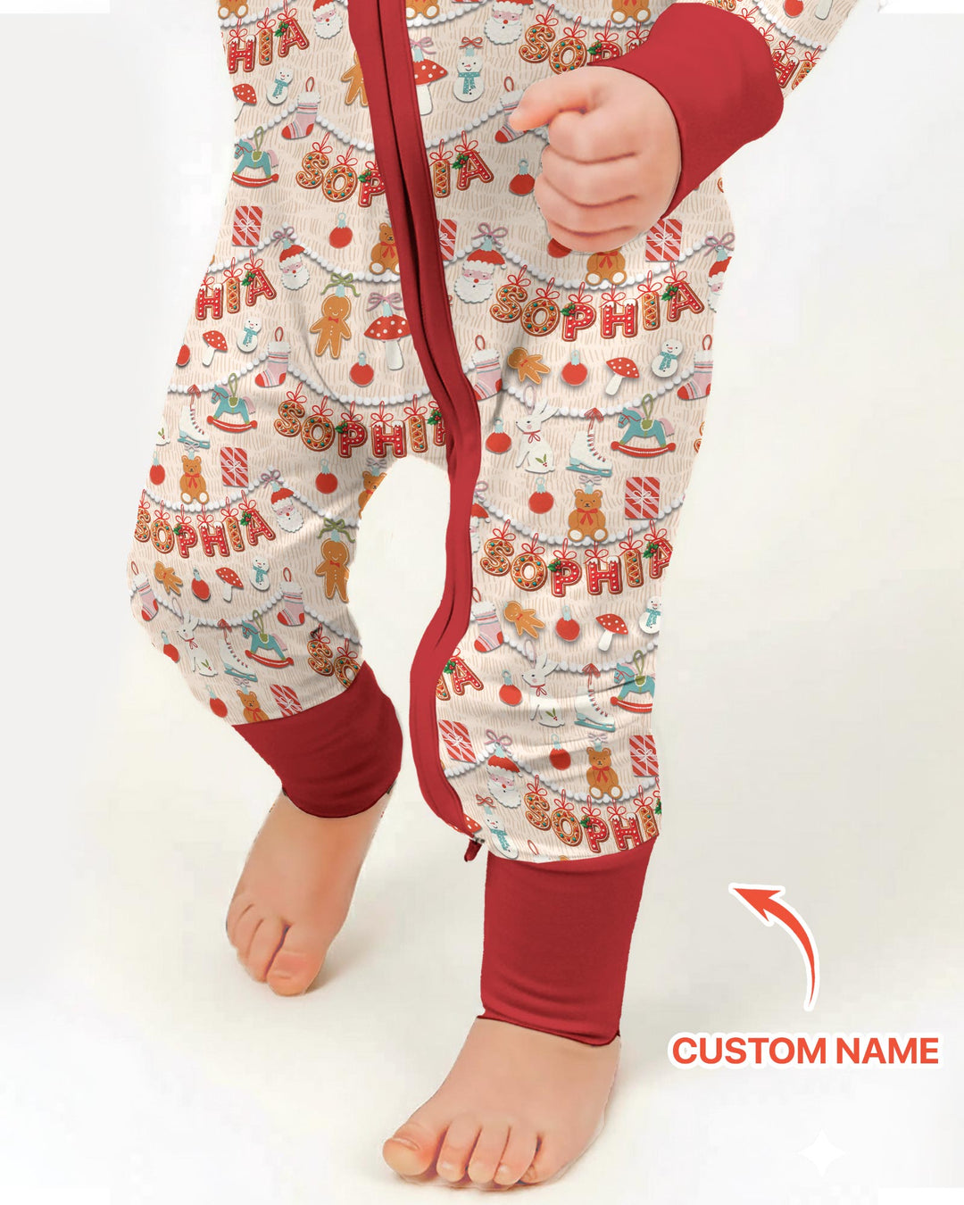 Merry Gingerbread Custom Name Bamboo Convertible Zippy