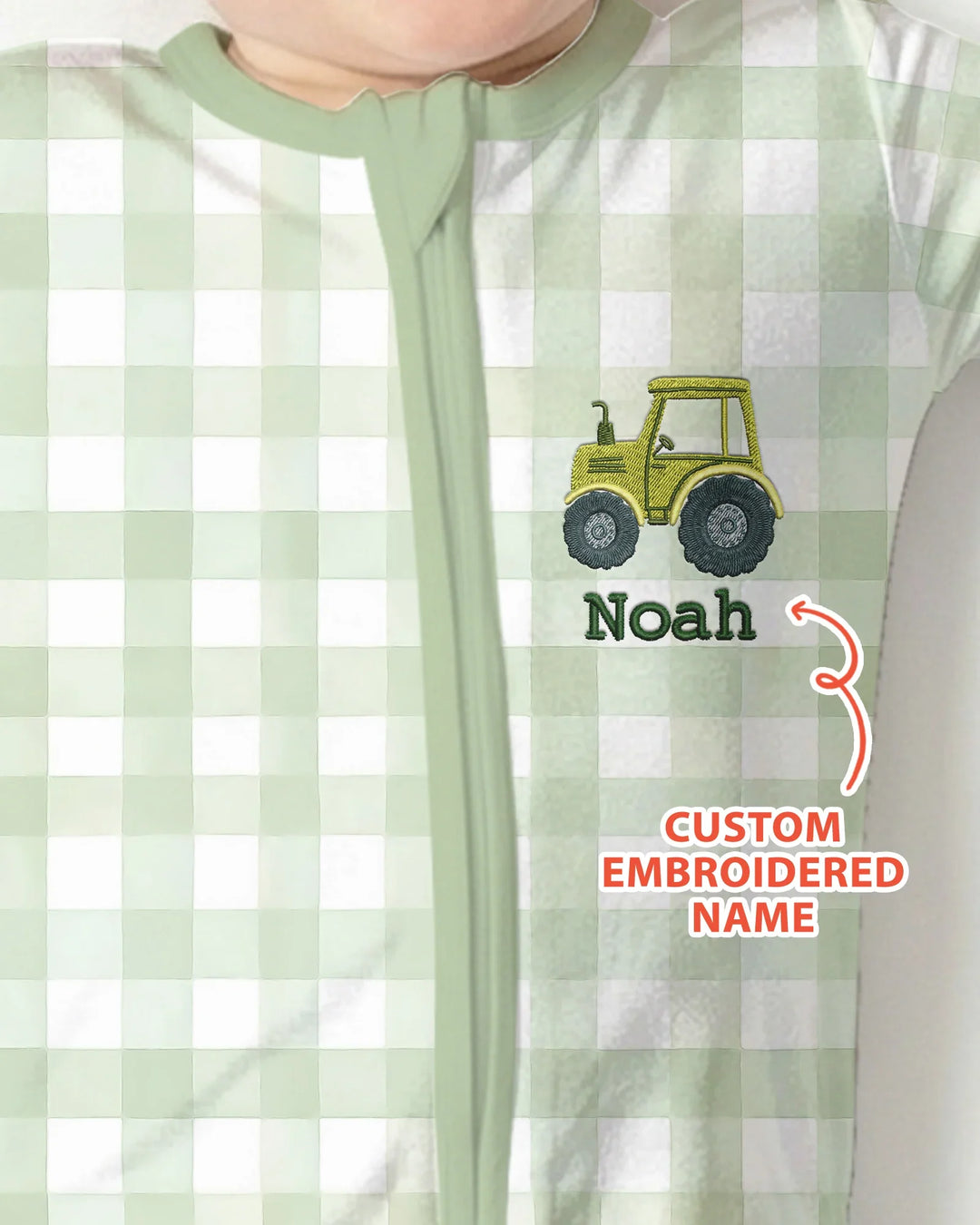 Personalized Embroidered Baby Boy Bamboo Convertible Zippy