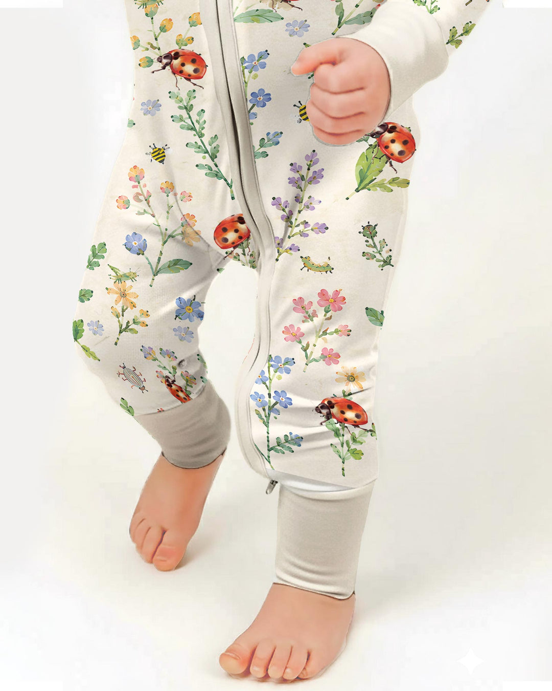 Ladybug Floral Wild Flower Vintage Bamboo Convertible Zippy