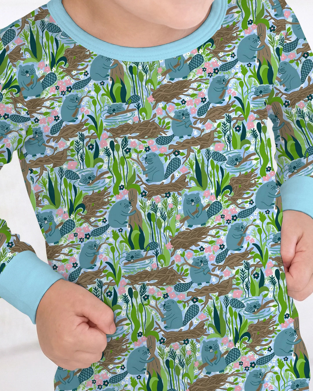 Little Dam Builders Bamboo Two Piece Long Sleeve Pajama Set