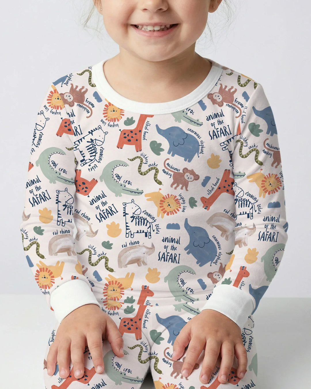 Funny African Animals Bamboo Two Piece Long Sleeve Pajama Set