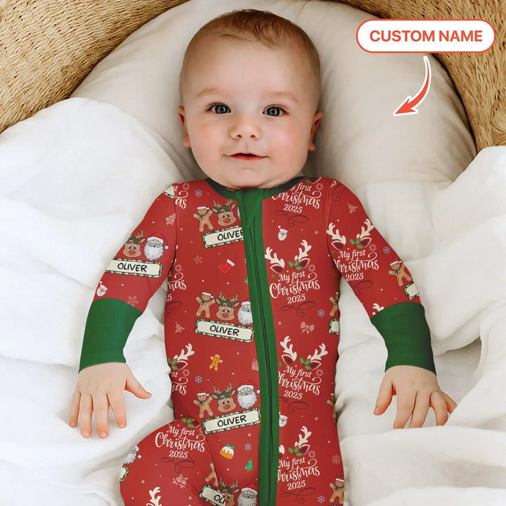 Custom Name "Merry Christmas My Deer" For Boy - Convertible Zippy , Custom Name "Merry Christmas My Deer" For Boy - Convertible Zippy - 0-3M