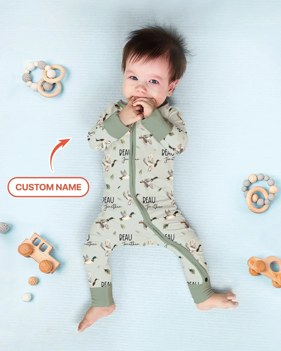 Custom Name Mallard Duck Bamboo Convertible Zippy