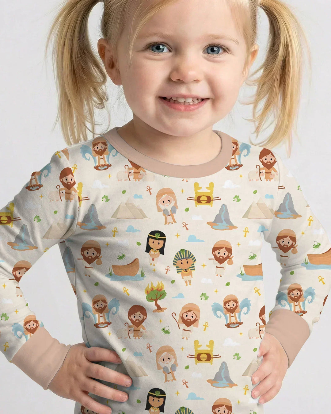 Moses Story Bamboo Two Piece Long Sleeve Pajama Set