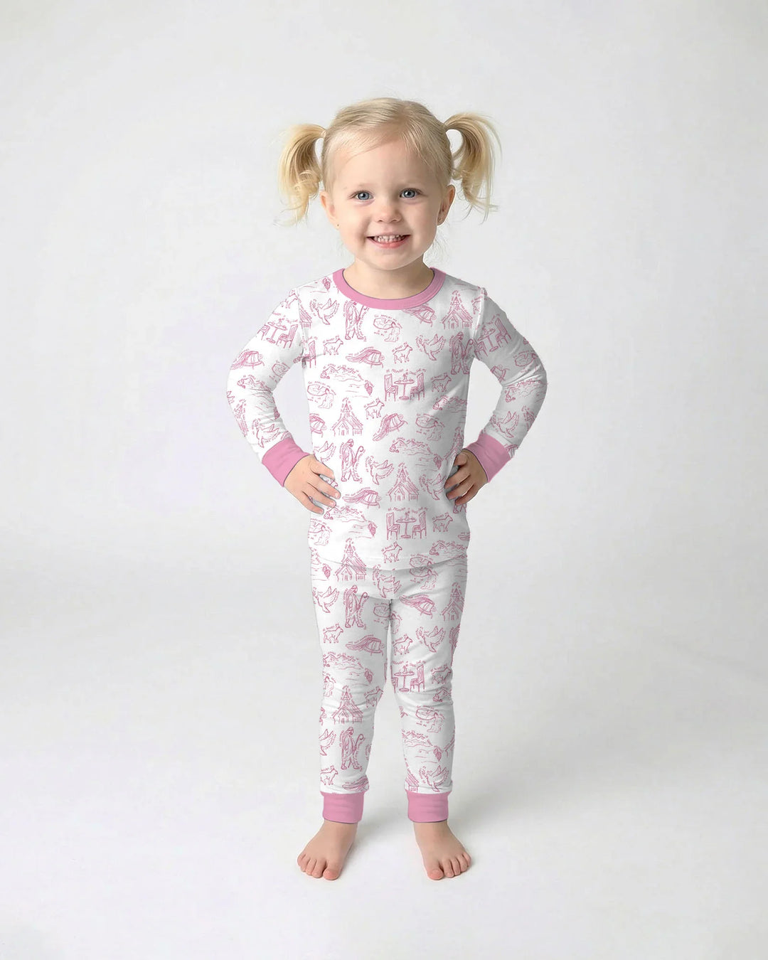 Psalm 23 Sketch Bamboo Two Piece Long Sleeve Pajama Set