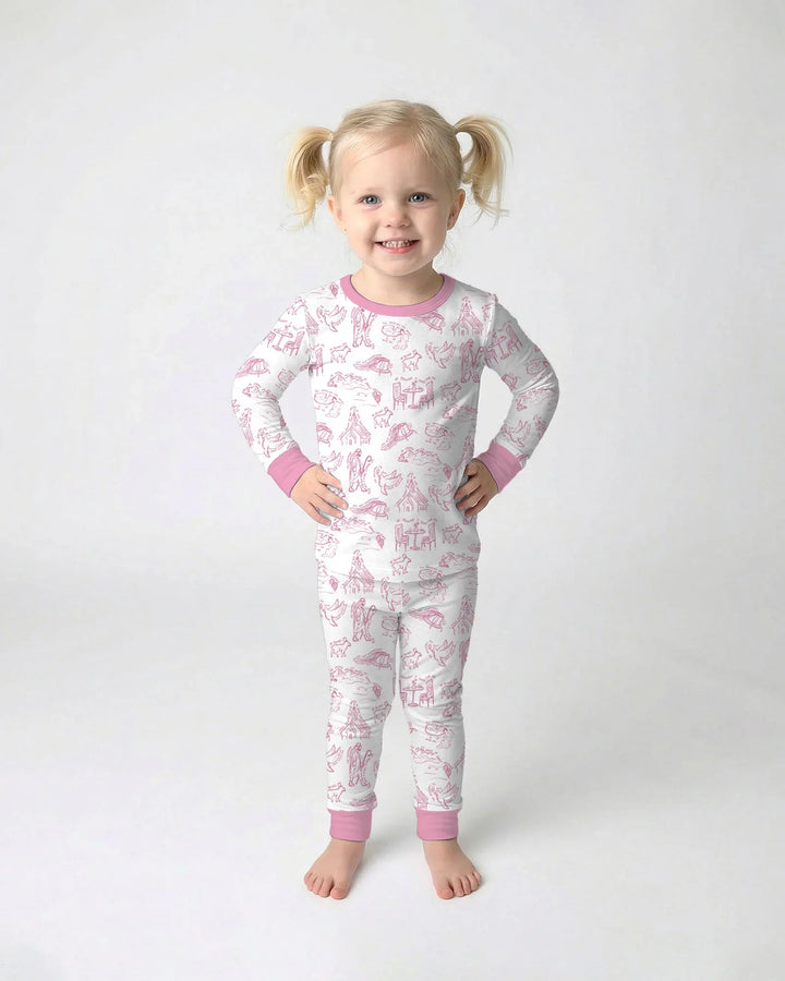 Psalm 23 Sketch Bamboo Two Piece Long Sleeve Pajama Set