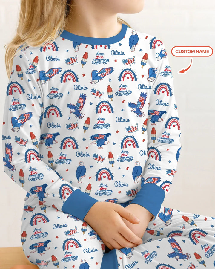 Long Live America Bamboo Two Piece Long Sleeve Pajama Set