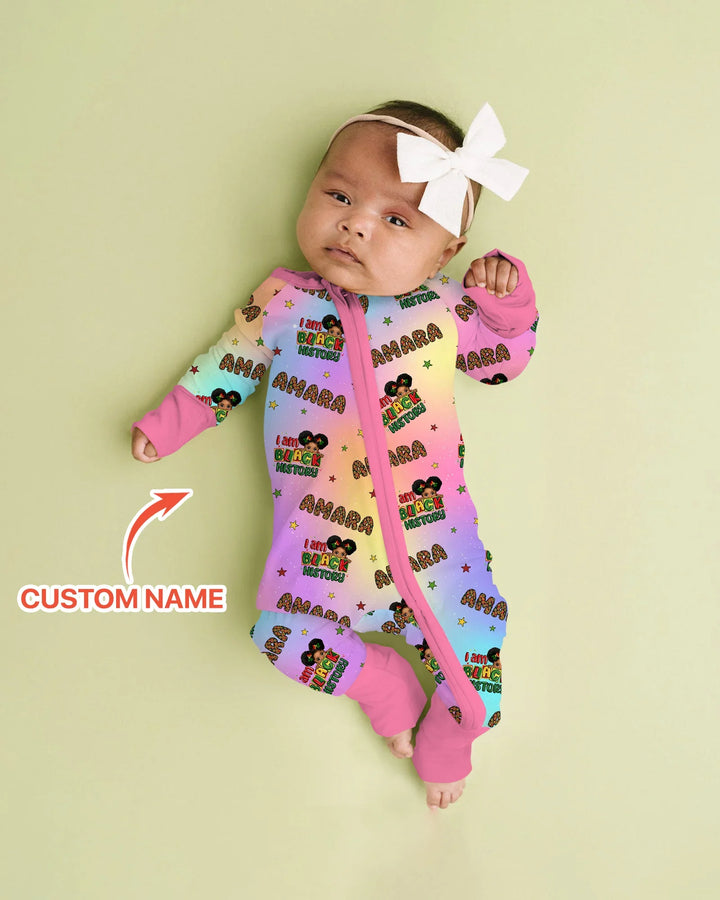 Custom Name I Am Black History Custom Bamboo Convertible Zippy