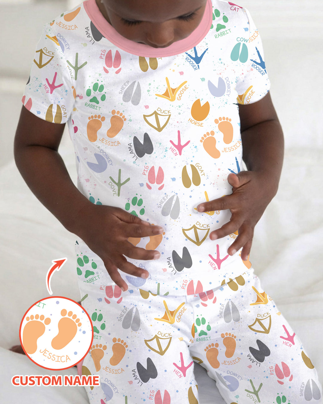 CUSTOM Template Bamboo Two Piece Short Sleeve Pyjamas Set