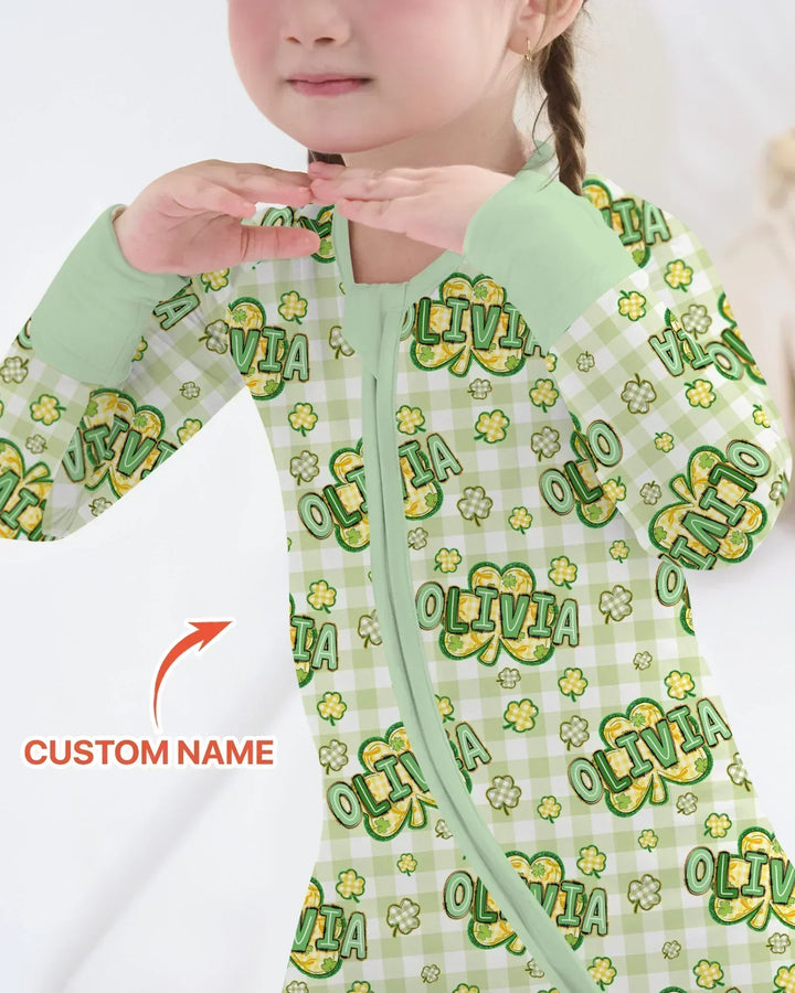 Lucky Shamrock Custom Name Bamboo Convertible Zippy