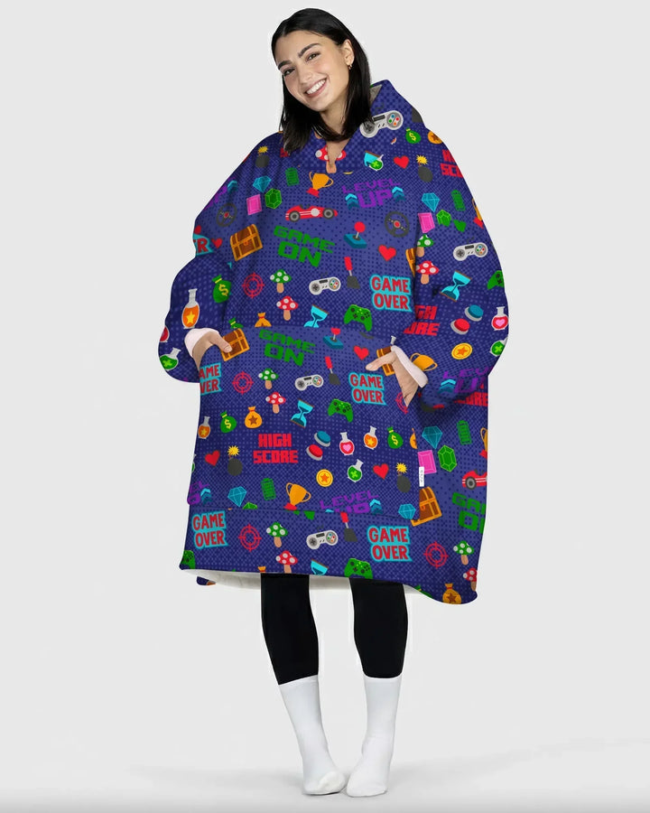 Gamer Mode On Family Matching Bamboo Blanket Hoodie