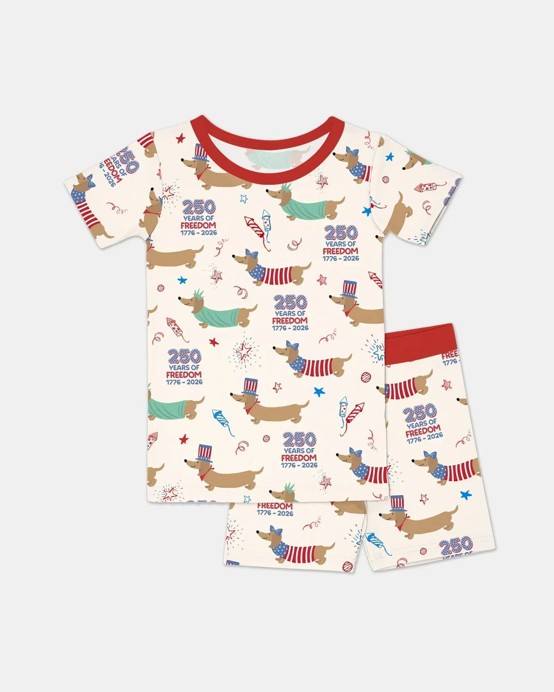 250 Years Of Freedom Bamboo Two Piece Short Sleeve Shorts Pajama Set