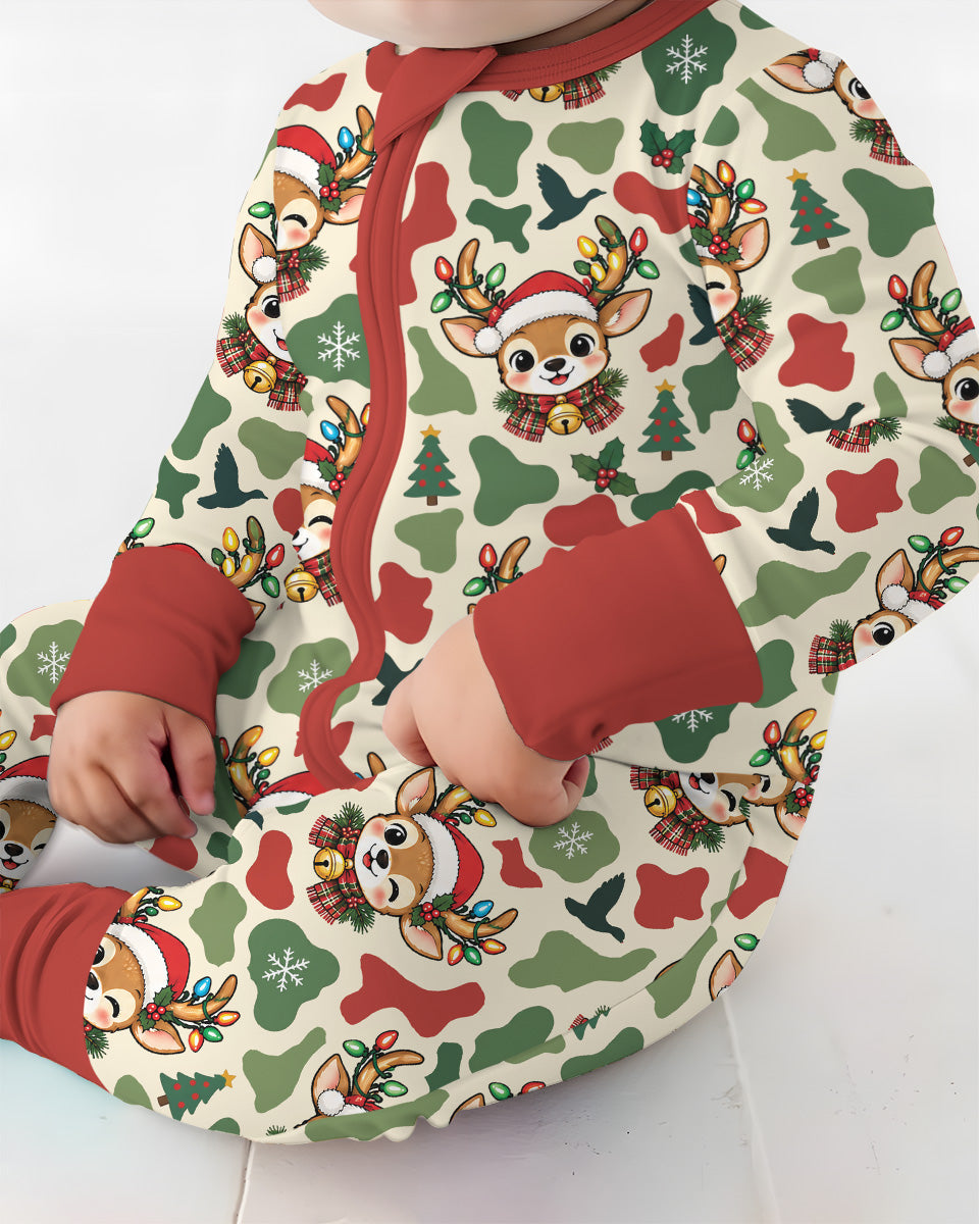 Christmas Deer Hunting Camo Bamboo Convertible Zippy