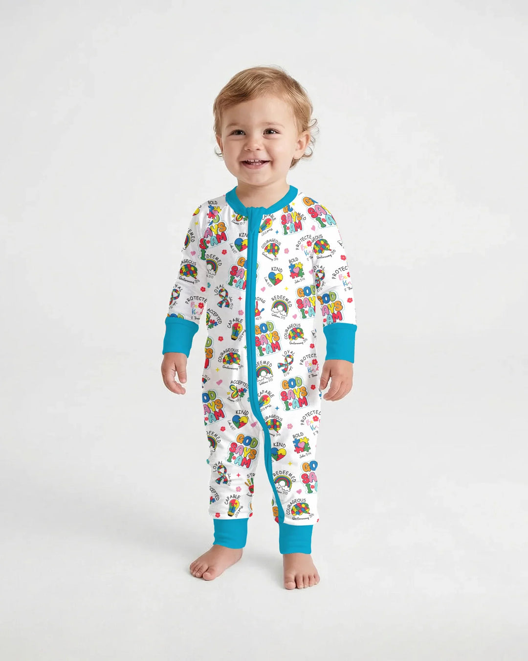 God Says I Am Autism Awareness Bamboo Convertible Zippy