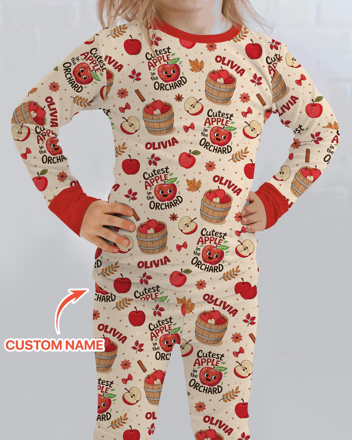 Cutest Apple In The Orchard Bamboo Two Piece Long Sleeve Pajama Set