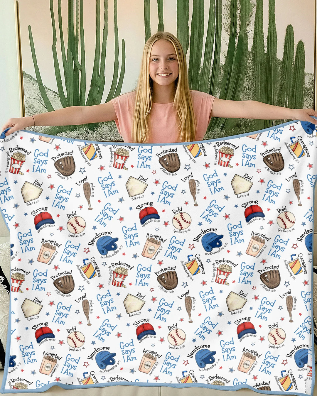 Christian Baseball Bamboo Blanket