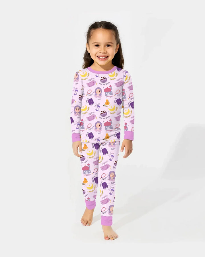 Happy Ramadhan Bamboo Two Piece Long Sleeve Pajama Set