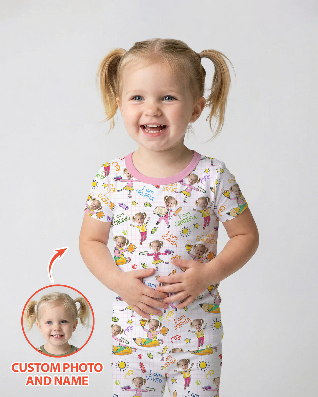 CUSTOM Template Bamboo Two Piece Short Sleeve Pyjamas Set