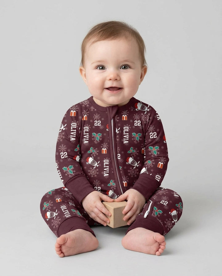 Custom Name Hockey Holiday Bamboo Convertible Zippy