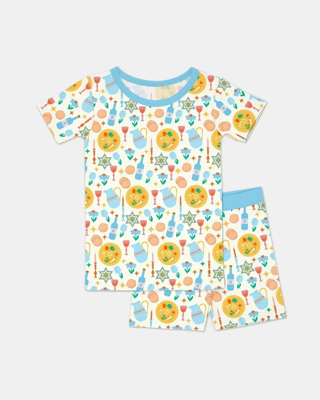 Pesach Sameach Matching Family Bamboo Two Piece Short Sleeve Shorts Pajama Set