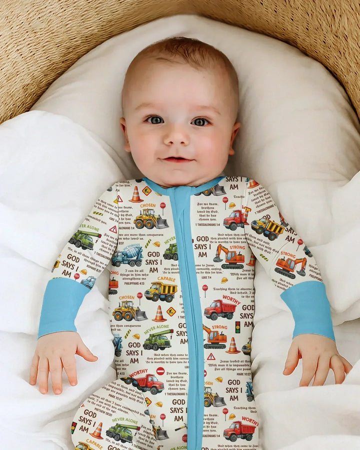 Bible Verse Construction Trucks Bamboo Convertible Zippy