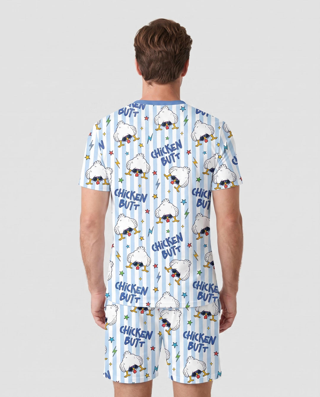 Guess What? Chicken Butt! Bamboo Men Short Sleeve Short Pajama Set