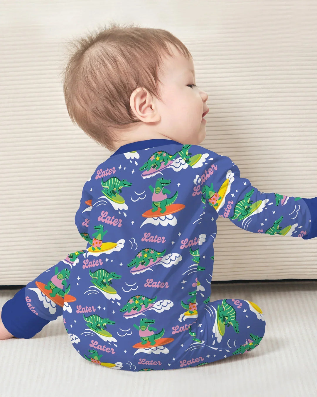 Embroidered Summer Alligator Bamboo Convertible Zippy