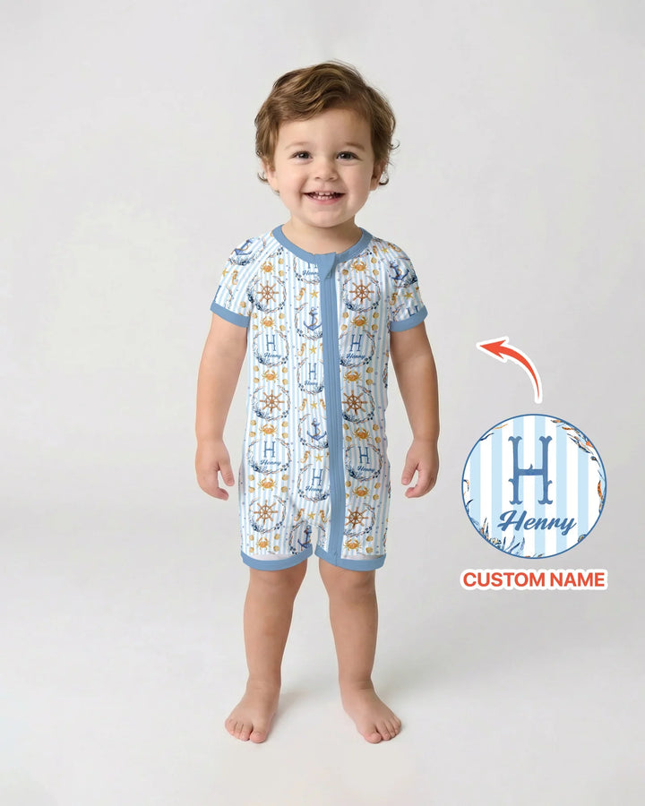 Bon Voyage Custom Name Bamboo Shorty Zippy