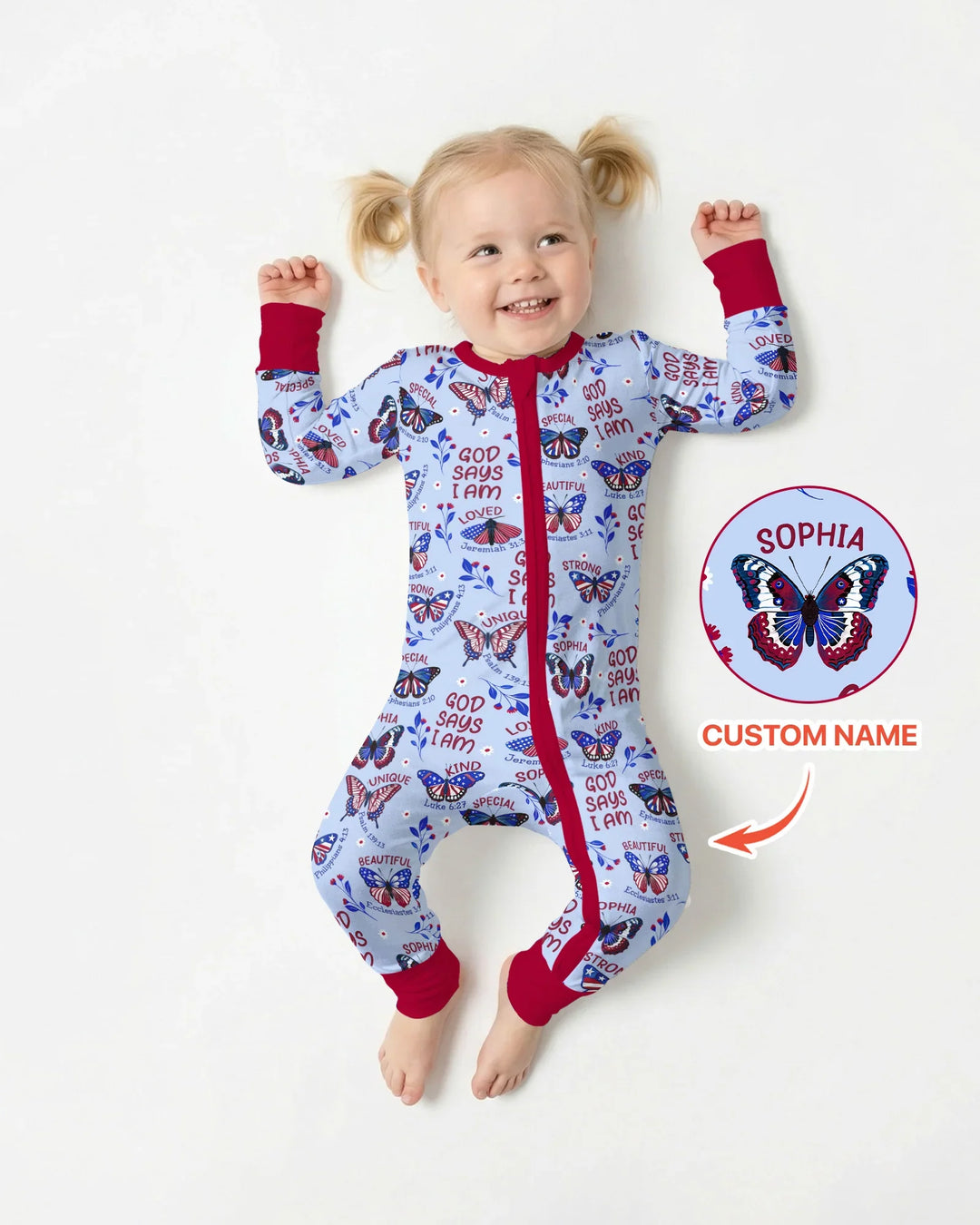 God Says I Am - Liberty Wings Custom Name Bamboo Convertible Zippy