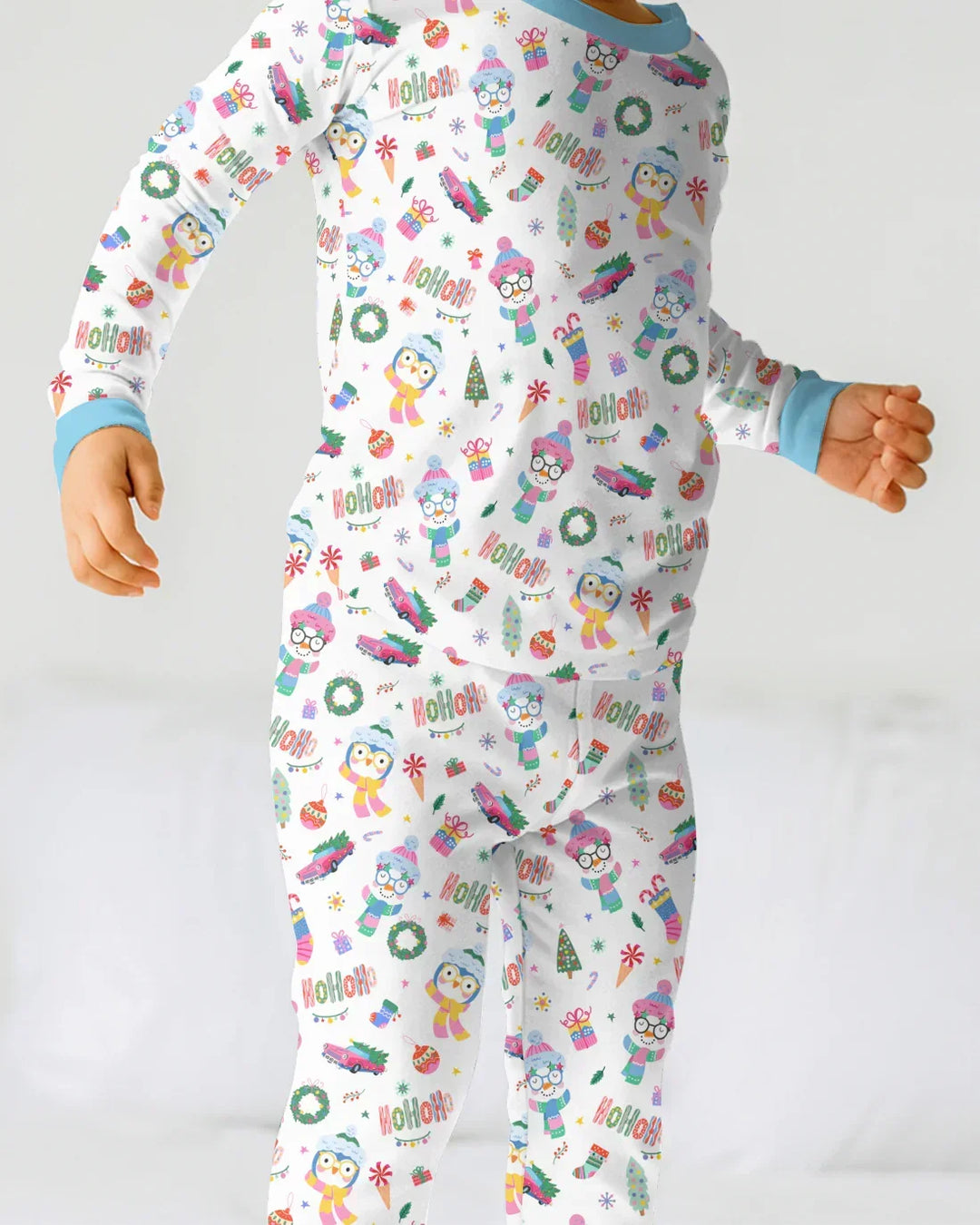 Bright Christmas Bamboo Two Piece Long Sleeve Pajama Set