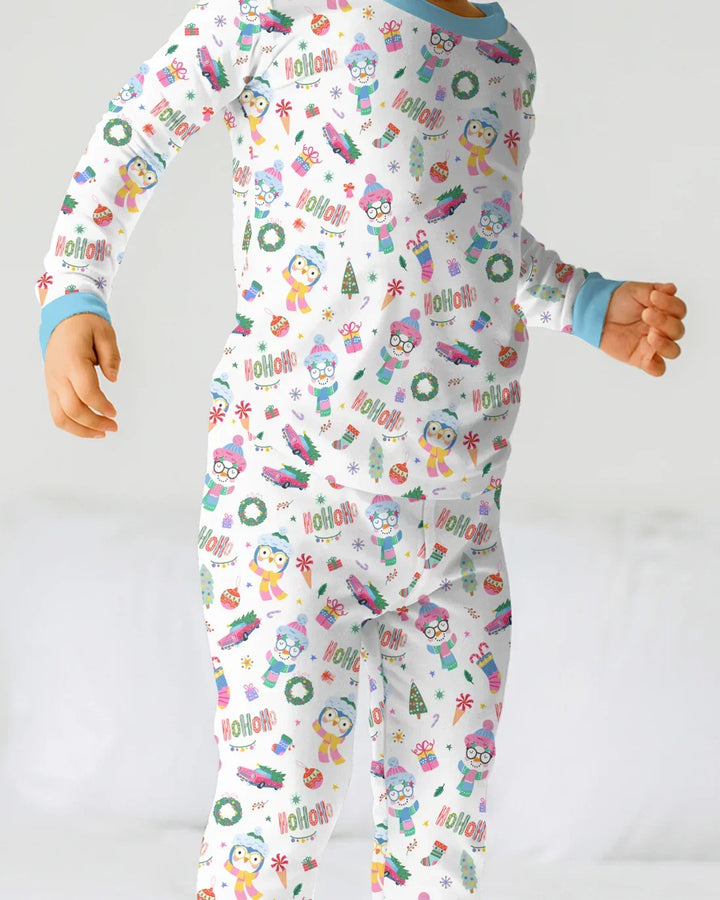 Bright Christmas Bamboo Two Piece Long Sleeve Pajama Set