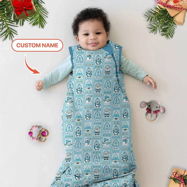 Custom Name Winter Wonderland Bamboo Sleep Bag