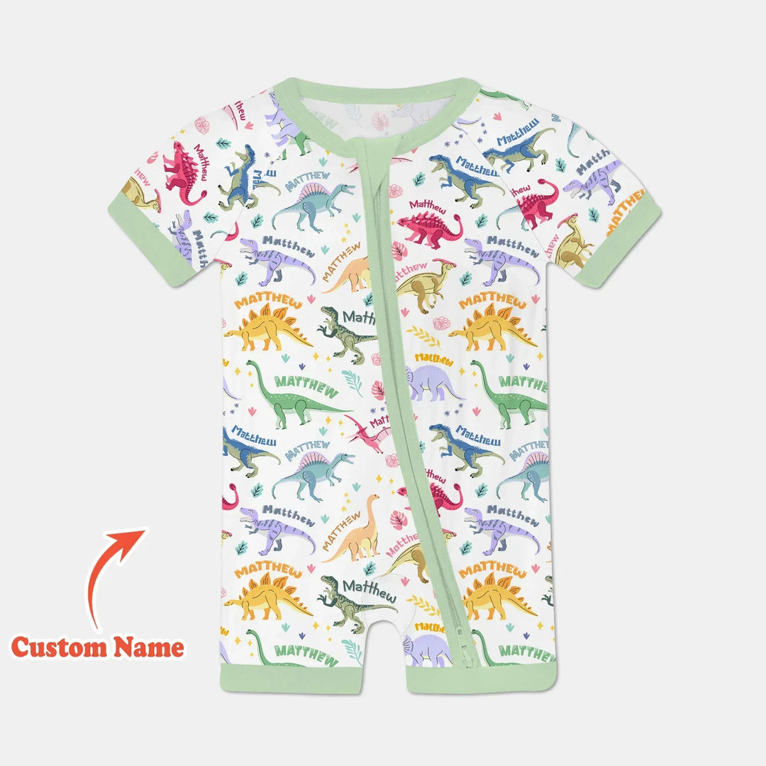 Dino Roar Custom Name Bamboo Shorty Zippy